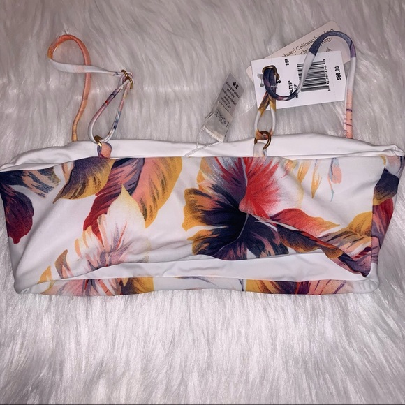 L*Space White, Leaf Print Rebel Bikini Top Size Small NWT - Picture 3 of 4